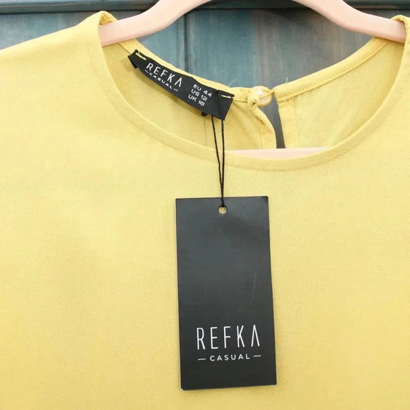 Refka Modest Clothing Brand Yellow Tunic Top NWT Size 12 Medium - Picture 6 of 7